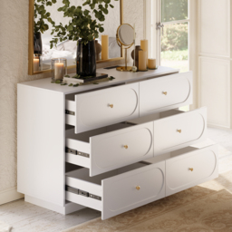 120 cm Modern Natural 6-Drawer Dresser with Charging Station - thumbnail 3