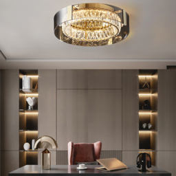 600mm Crystal Dimmable Ceiling Lights 3 Modes LED Flush Mount Light with Remote Control - thumbnail 3