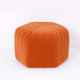 Velvet Wide Hexagonal Pouf Ottoman - thumbnail 8