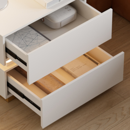 Smart LED Nightstand Wireless Charging Station Bedside Table with Light Modern White - thumbnail 5