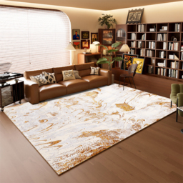 Gradient Gold Abstract Living Room Carpet Machine Washable Non-slip Waterproof Area Rug - thumbnail 6
