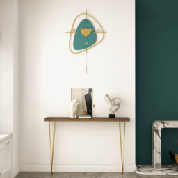 Dark Green & Gold Creative Scandinavian Wall Clock Metal Pendulum Mute Home Decor Clock - thumbnail 6