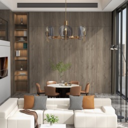 Modern Wagon Wheel 6-Light Chandelier Glass and Steel Frame - thumbnail 4