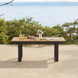 Tevara 5-Piece Rectangular Wood & Aluminium Outdoor Patio Dining Set for 4 People - thumbnail 4