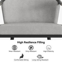 Modern Counter Stools with Velvet Upholstery Gray Bar Stools - thumbnail 6