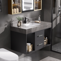 900mm Floating Bathroom Vanity with Sintered Stone Vessel Sink with 2 Drawers