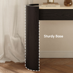 "Japandi 60"" Oval Sintered Stone Console Table With 2 Drawers" - thumbnail 6