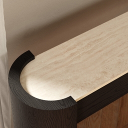 "Japandi 60"" Oval Sintered Stone Console Table With 2 Drawers" - thumbnail 8