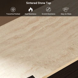 "Japandi 60"" Oval Sintered Stone Console Table With 2 Drawers" - thumbnail 5