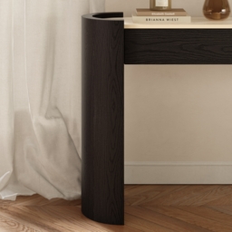 "Japandi 60"" Oval Sintered Stone Console Table With 2 Drawers" - thumbnail 9