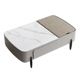 Galure Modern Light Grey Faux Marble Leather Lift Top Coffee Table with Storage - thumbnail 8