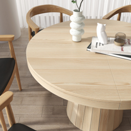 "Extendable Dining Table Set 39""-55"" Japandi Dining Table & 4 Wood Dining Chairs" - thumbnail 3