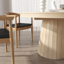 "Extendable Dining Table Set 39""-55"" Japandi Dining Table & 4 Wood Dining Chairs" - thumbnail 4