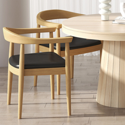 "Extendable Dining Table Set 39""-55"" Japandi Dining Table & 4 Wood Dining Chairs" - thumbnail 7