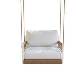 Ropipe Boho 1-Seater Khaki Woven Rope Garden Patio Swing Sofa with Grey Cushion - thumbnail 6