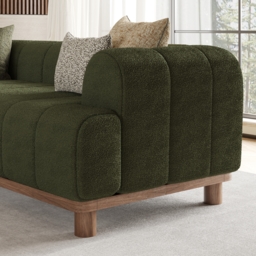 202 cm Boucle Sofa Modern 2 Seater White Couch with Cushion - thumbnail 7