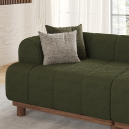 202 cm Boucle Sofa Modern 2 Seater White Couch with Cushion - thumbnail 6