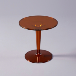 Acrylic End Table Amber Modern Accent Table Clear Round Side Table - thumbnail 9