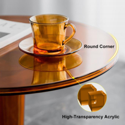 Acrylic End Table Amber Modern Accent Table Clear Round Side Table - thumbnail 6