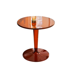 Acrylic End Table Amber Modern Accent Table Clear Round Side Table - thumbnail 5