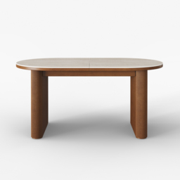 2007 mm - 2413 mm Oval Dining Table Extendable Butterfly Leaf Sintered Stone Top 6-10 Seater Matte Travertine - thumbnail 8