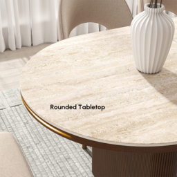 2007 mm - 2413 mm Oval Dining Table Extendable Butterfly Leaf Sintered Stone Top 6-10 Seater Matte Travertine - thumbnail 6