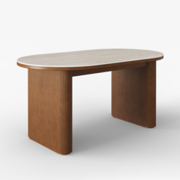 2007 mm - 2413 mm Oval Dining Table Extendable Butterfly Leaf Sintered Stone Top 6-10 Seater Matte Travertine - thumbnail 7