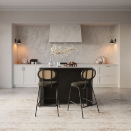 130 cm Kitchen Island Sintered Stone Top with Storage Black Modern - thumbnail 4