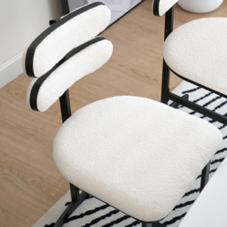 Modern Boucle White (Set of 2) Dining Chairs with Back Side Chair - thumbnail 5