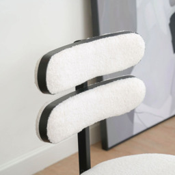 Modern Boucle White (Set of 2) Dining Chairs with Back Side Chair - thumbnail 8