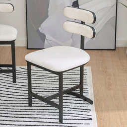 Modern Boucle White (Set of 2) Dining Chairs with Back Side Chair - thumbnail 7