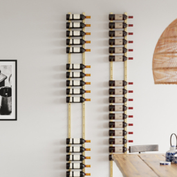 Modern Gold Wall Mounted Wine Bottle Rack 21-Bottle Metal Wine Rack - thumbnail 5
