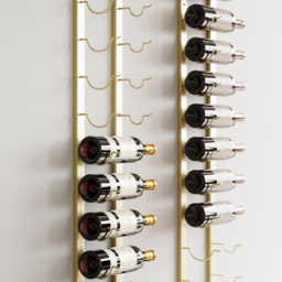 Modern Gold Wall Mounted Wine Bottle Rack 21-Bottle Metal Wine Rack - thumbnail 8
