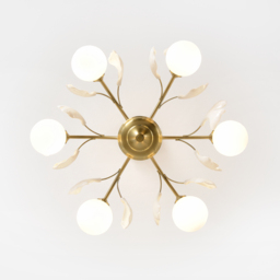 Modern Cream Style 6-Light Ceiling Light Gold & White Round Pendant Lighting - thumbnail 7