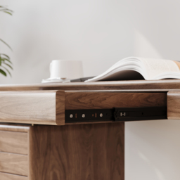 Mid-century Style Walnut Ash Wood Writing Desk Home Office Desk with 3 Drawers Office Furniture (140 cm) - thumbnail 8