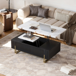 Grovyn 120 cm Fluted Lift-Top Coffee Table with 2 Drawers - thumbnail 5