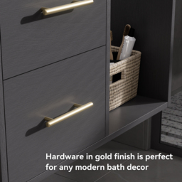 900mm Floating Bathroom Vanity with Sintered Stone Vessel Sink with 2 Drawers - thumbnail 7