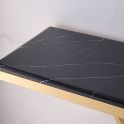 1500mm Modern Rectangle Black Marble Console Table Narrow Entryway Table - thumbnail 9