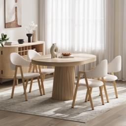 Set of 2 Linen Dining Chair Upholstered Curved Back Modern Dining Room Chairs - thumbnail 3