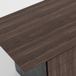 Modern Black & Walnut Wooden Home Office Desk with Movable File Cabinet Office Furniture - thumbnail 7