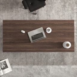 Modern Black & Walnut Wooden Home Office Desk with Movable File Cabinet Office Furniture - thumbnail 3