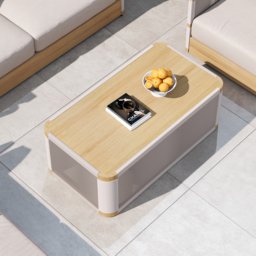 Costra Modern Aluminium & Rope Outdoor Swivel Sofa Set with Coffee Table & Cover in Ivory - thumbnail 6