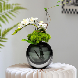 White Artificial Flower Arrangement in Vase Dining Table Centerpiece  Fake Flower Decor - thumbnail 9