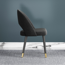 Set of 2 Velvet Dining Chair Upholstered Modern Black Dining Room Chairs - thumbnail 8