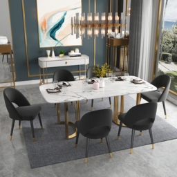 Set of 2 Velvet Dining Chair Upholstered Modern Black Dining Room Chairs - thumbnail 3