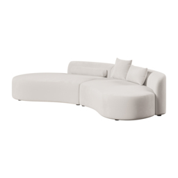 2780mm 2-Piece Curved Velvet Sectional Sofa with Pillows - thumbnail 8