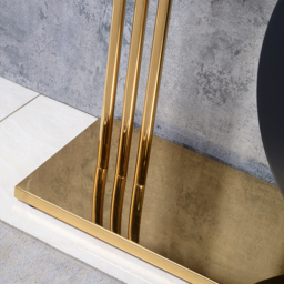 1400mm Post Modern Black Geometry Console Table Sintered Stone Top Stainless Steel Frame - thumbnail 7