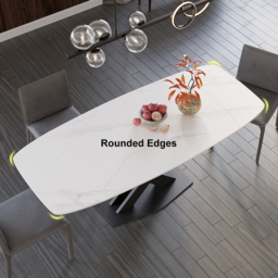 180 cm Modern Extendable White Sintered Stone Dining Table with Leaf X-Base 4-6 Seater - thumbnail 8