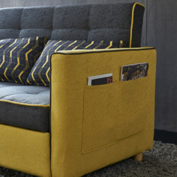 Twin to Full Size Cotton & Linen daybed with Trundle Pull Out Sleeper Sofa Bed - thumbnail 6