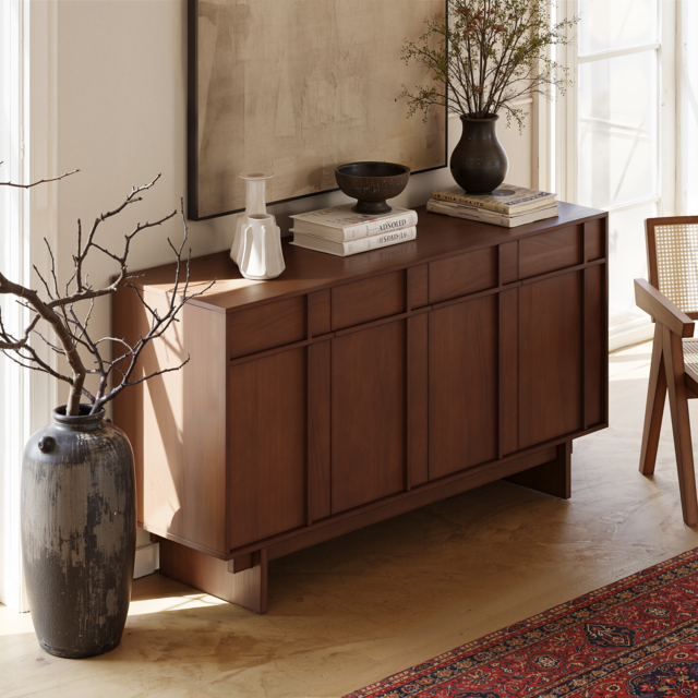 "60"" Mid Century Modern Sideboard Wooden Buffet with Storage" - image 1